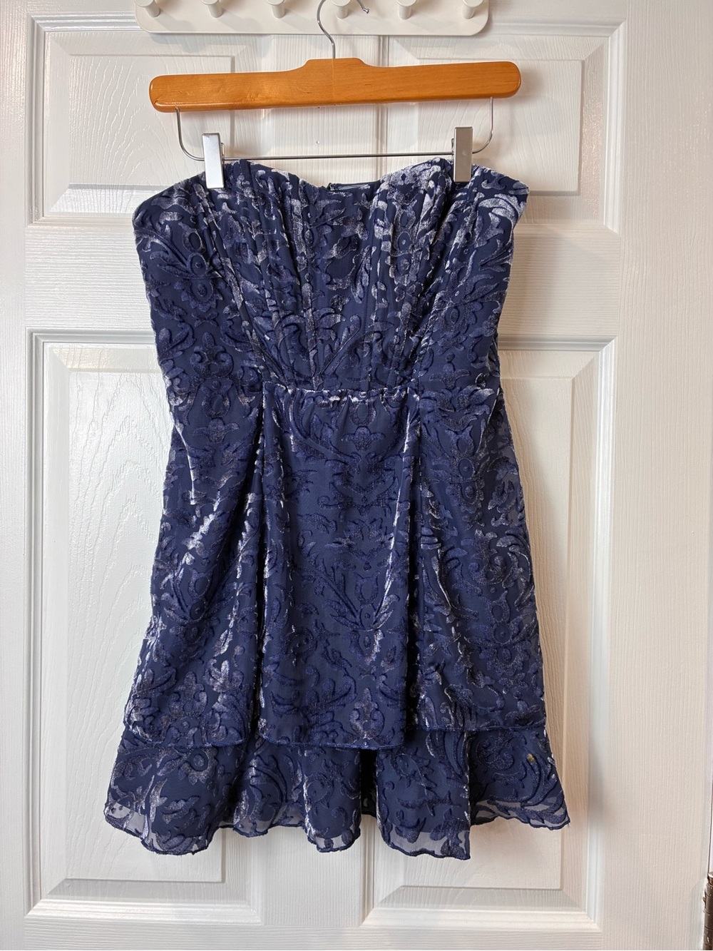 MAJORELLE Revolve Blue Printed Ruffle-Hem Mini Dress - Picture 4 of 12